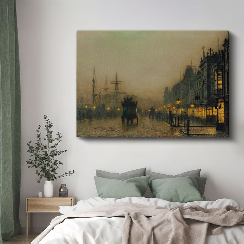 John Atkinson Grimshaw - Limanda Akşam Kanvas Tablo