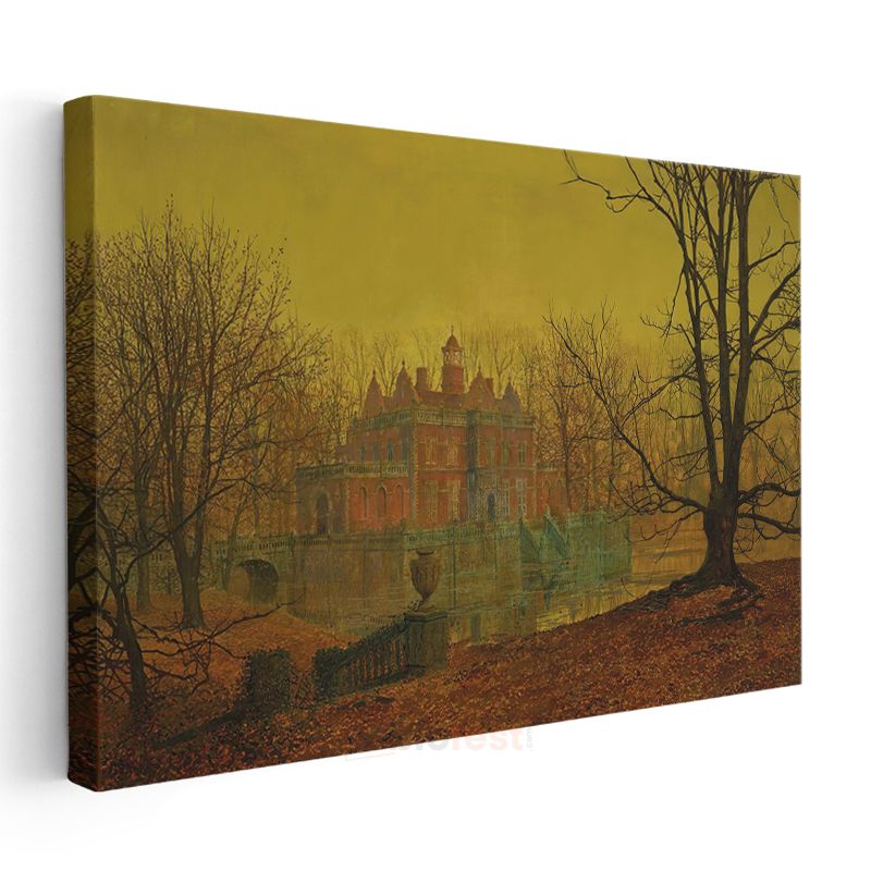 John Atkinson Grimshaw - Sonbahar Akşamında Malikane Kanvas Tablo