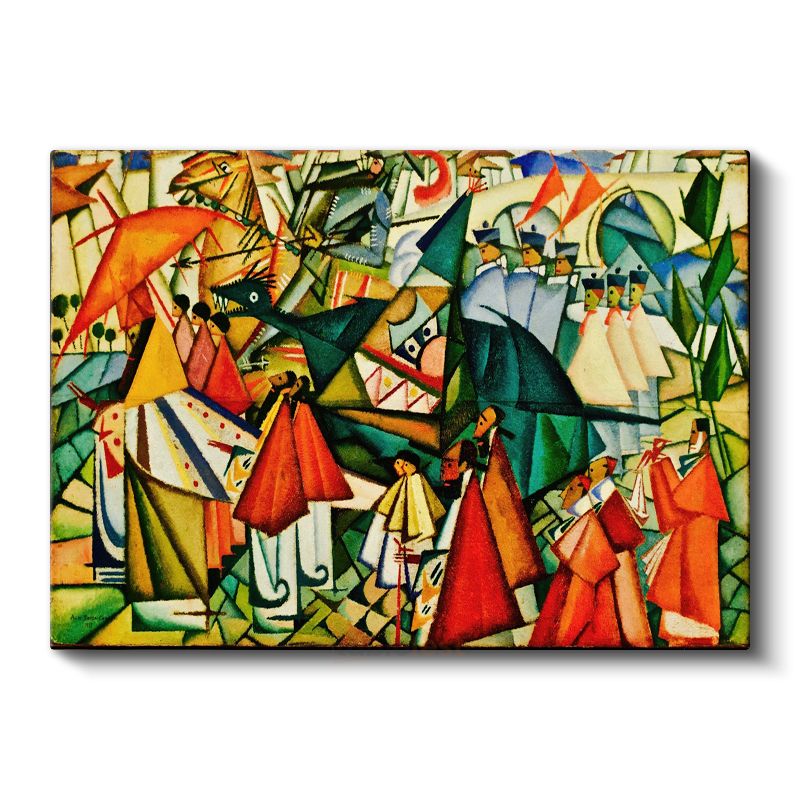 Lyubov Popova - Renkli Figürler Kompozisyonu Kanvas Tablo