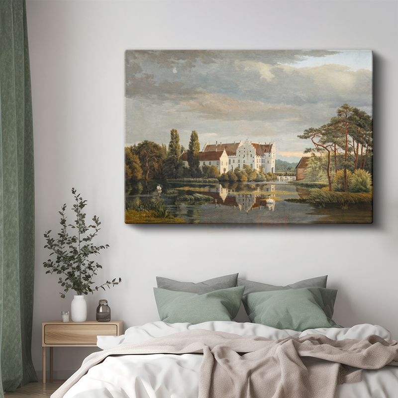 Christoffer Eckersberg - Borup Şatosu Manzarası Kanvas Tablo