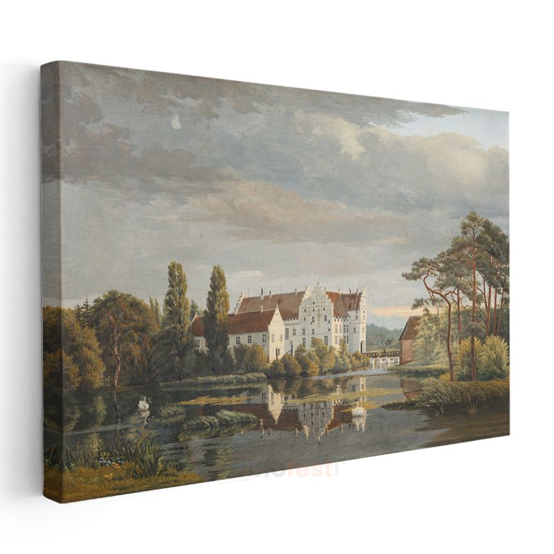 Christoffer Eckersberg - Borup Şatosu Manzarası Kanvas Tablo