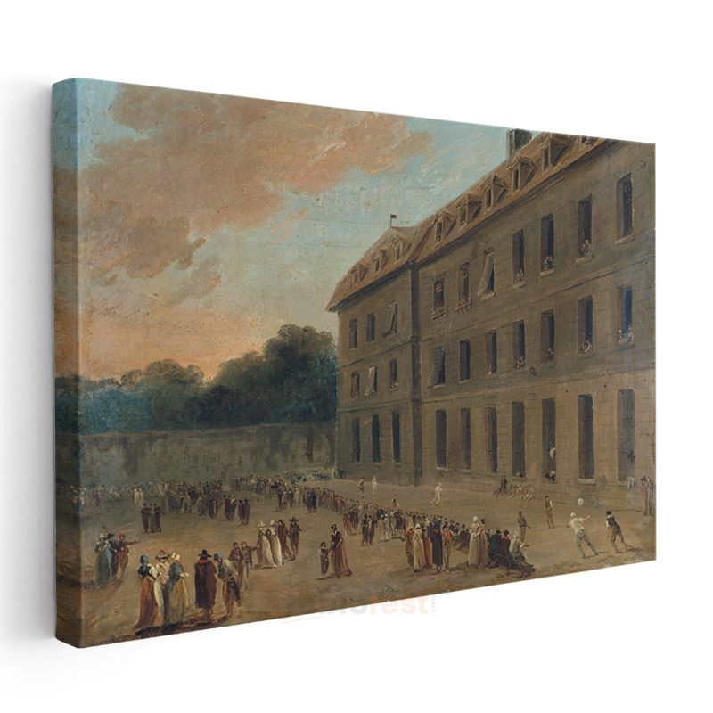 Hubert Robert - Saray Avlusu Kanvas Tablo