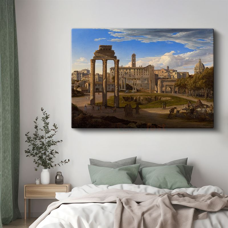 Christoffer Wilhelm Eckersberg - Roma Forum Manzarası Kanvas Tablo