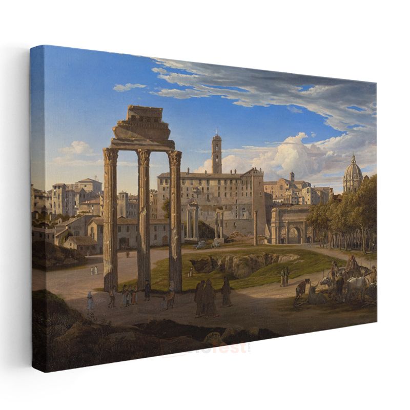 Christoffer Wilhelm Eckersberg - Roma Forum Manzarası Kanvas Tablo