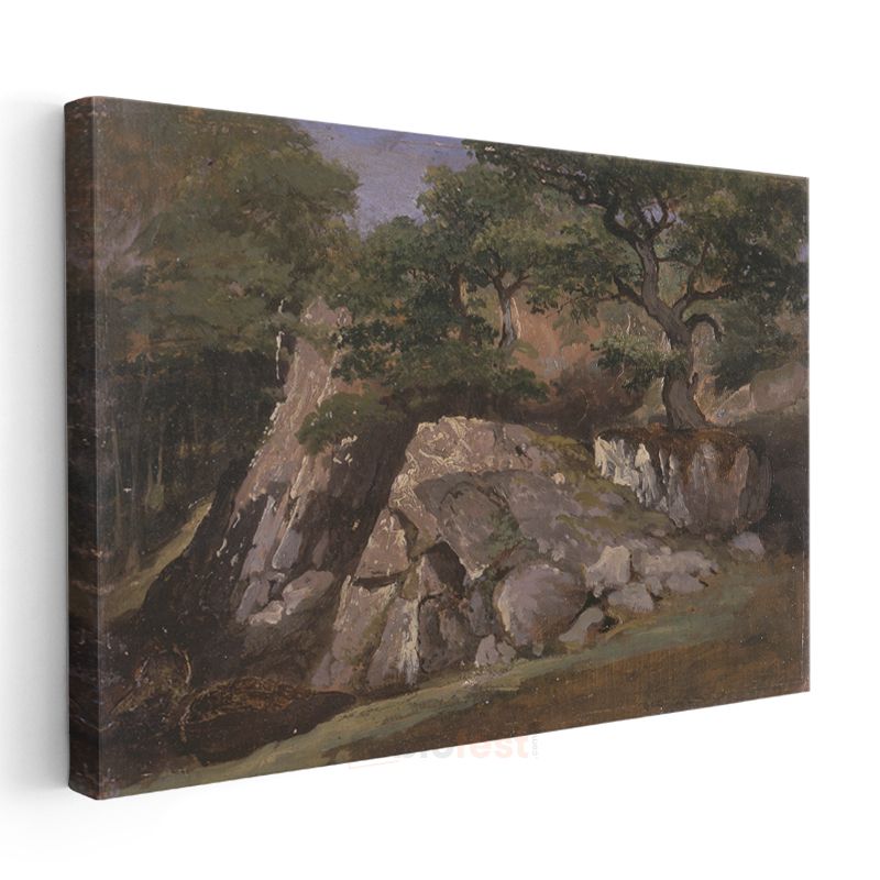Jean-Baptiste-Camille Corot - Kayalık Manzara Kanvas Tablo