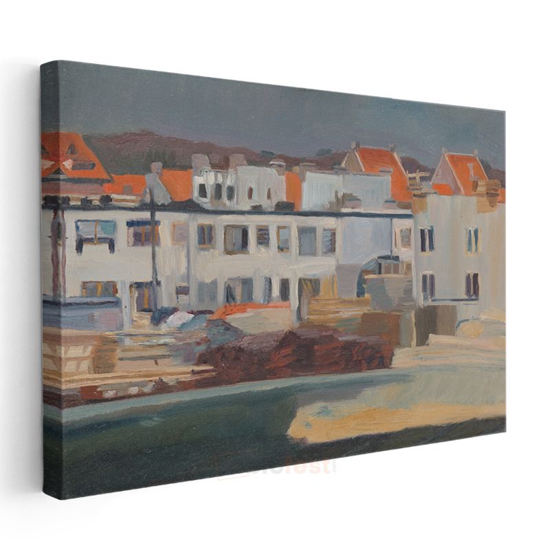 Edward Hopper - Şehir Evleri Kanvas Tablo