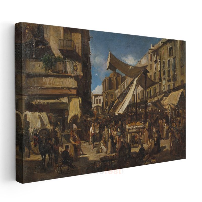 Oskar Kokoschka - Şehir Pazarı Kanvas Tablo