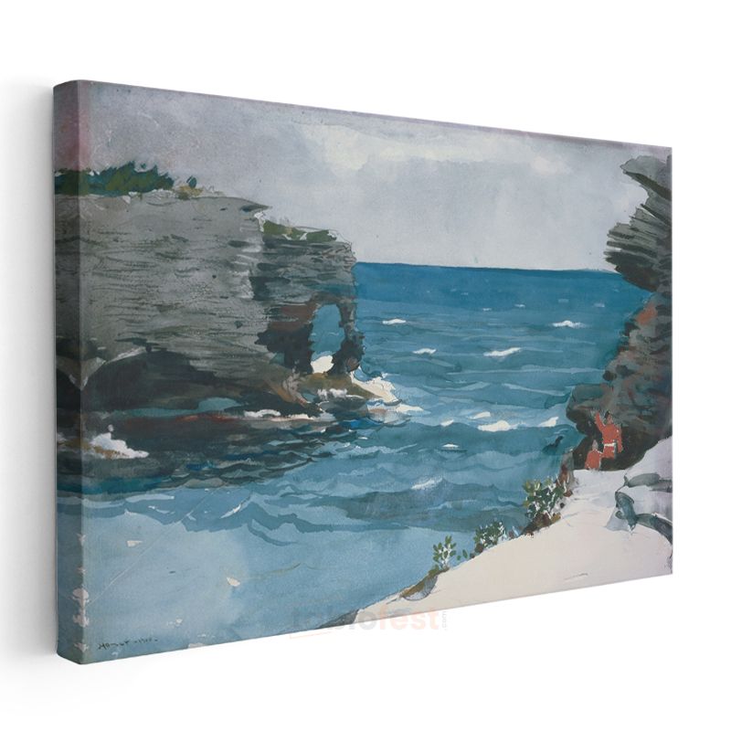 Winslow Homer - Kayalık Kıyı Kanvas Tablo