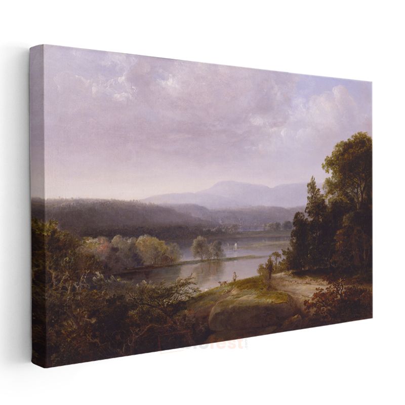 Thomas Cole - Dağ Gölü Manzarası Kanvas Tablo
