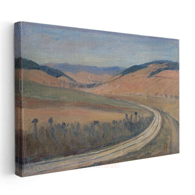 Hans Heysen - Kırsal Yol Manzarası Kanvas Tablo