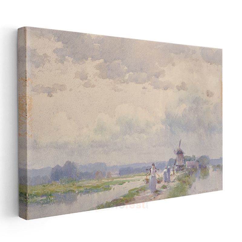 Willem Maris - Hollanda Kırsal Manzarası Kanvas Tablo