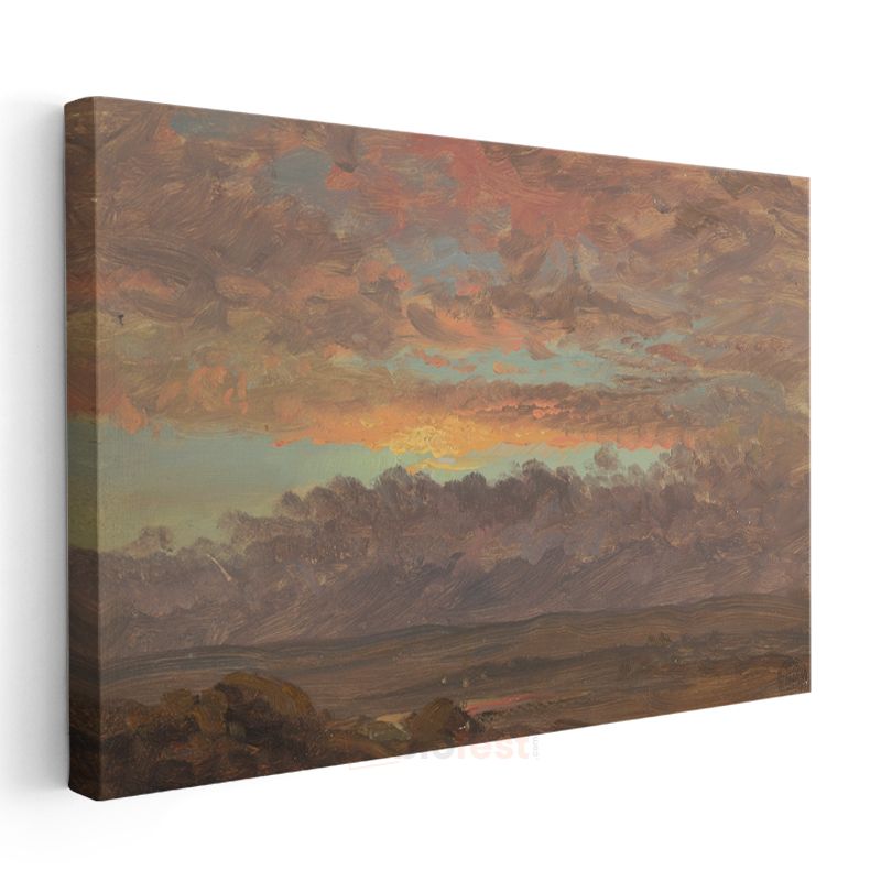 Frederic Edwin Church - Günbatımı Manzarası Kanvas Tablo