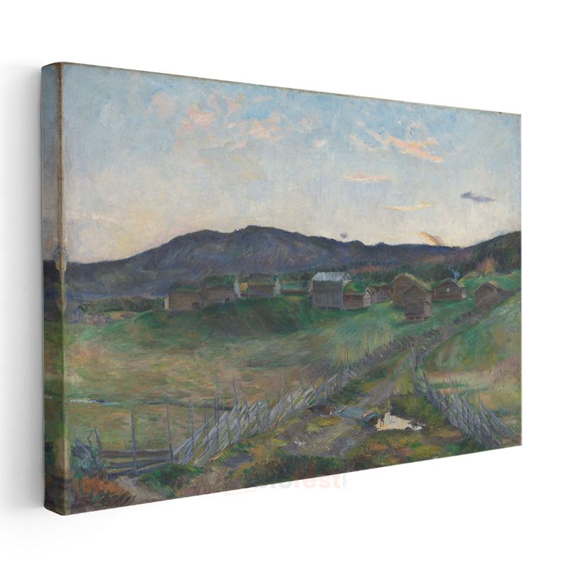Edvard Munch - Kırsal Yerleşim Kanvas Tablo