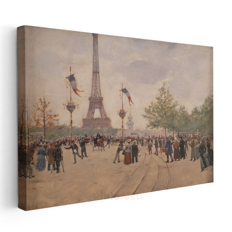 Jean Béraud - Eyfel Kulesi Manzarası Kanvas Tablo