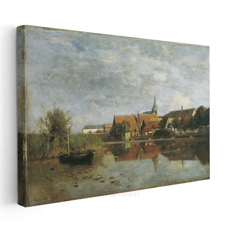 Jean-Baptiste-Camille Corot - Köy Manzarası Kanvas Tablo