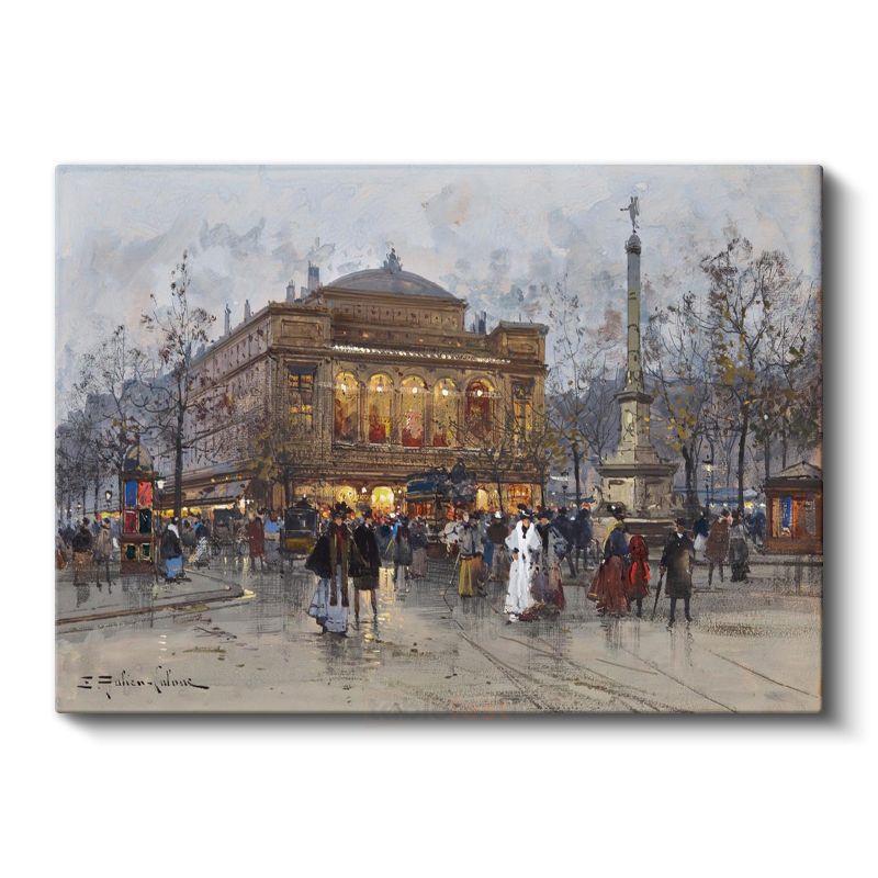 Édouard Cortes - Paris Opera Meydanı Kanvas Tablo