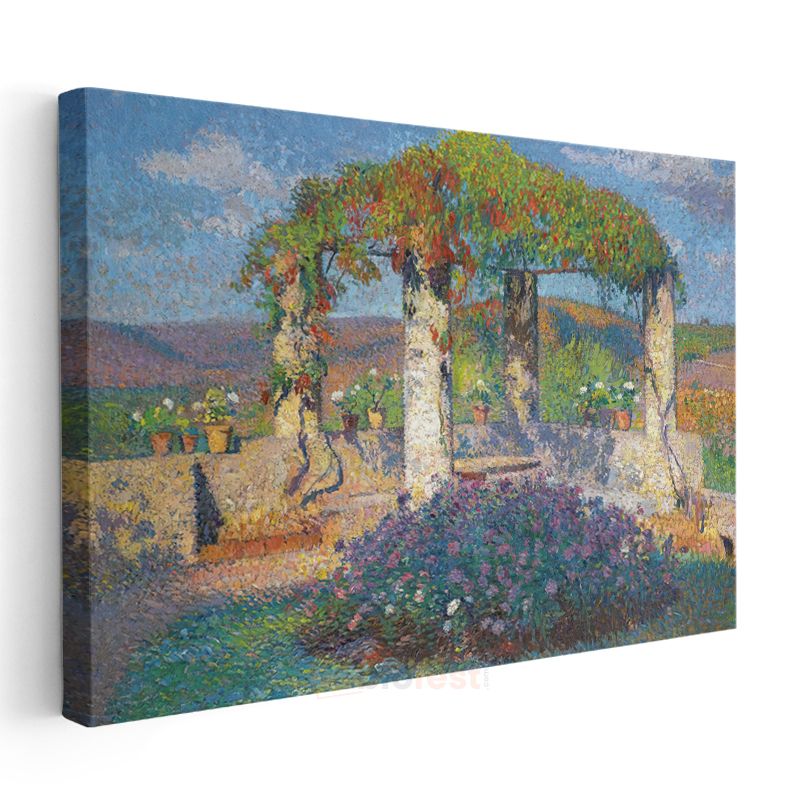 Henri Martin - Çiçekli Bahçe Pergolası Kanvas Tablo
