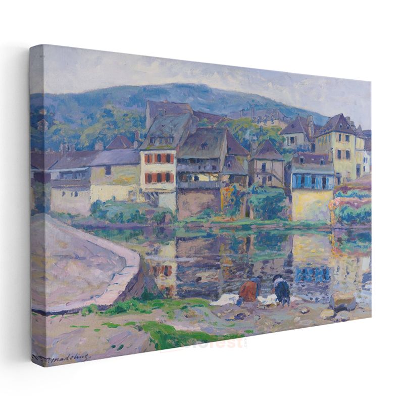 Armand Guillaumin - Nehir Kıyısındaki Köy Kanvas Tablo