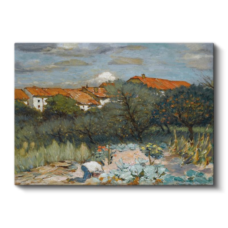 Henri Martin - Kır Bahçesi Manzarası Kanvas Tablo