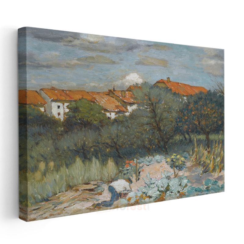 Henri Martin - Kır Bahçesi Manzarası Kanvas Tablo