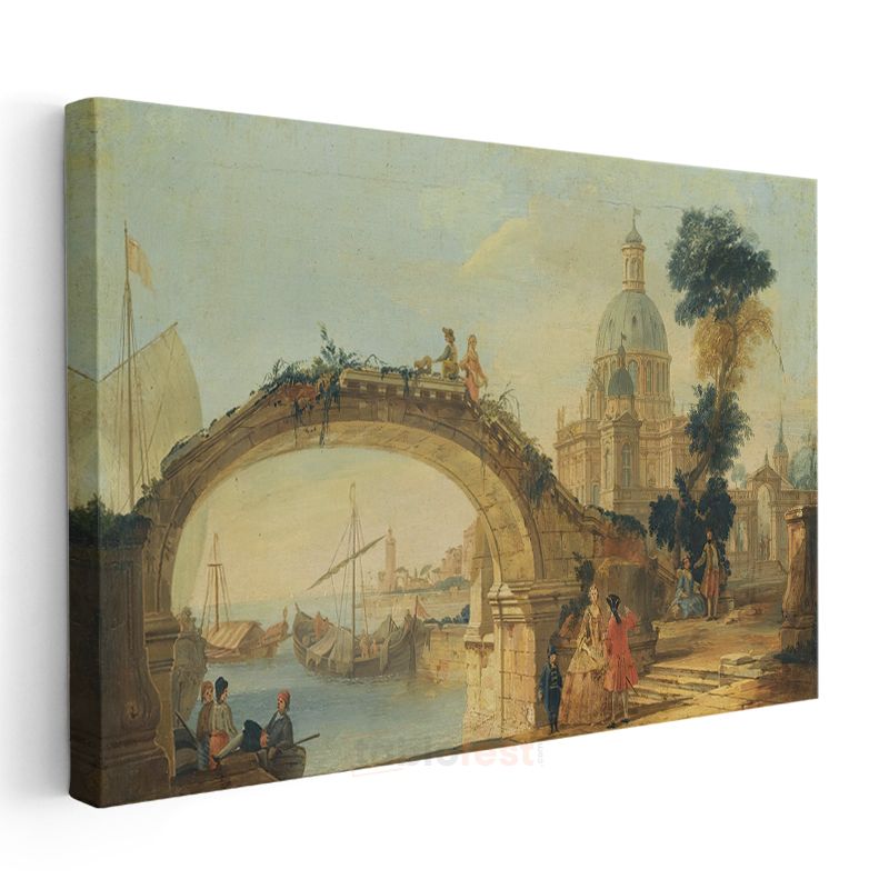Francesco Guardi - Venedik Köprüsü Kanvas Tablo