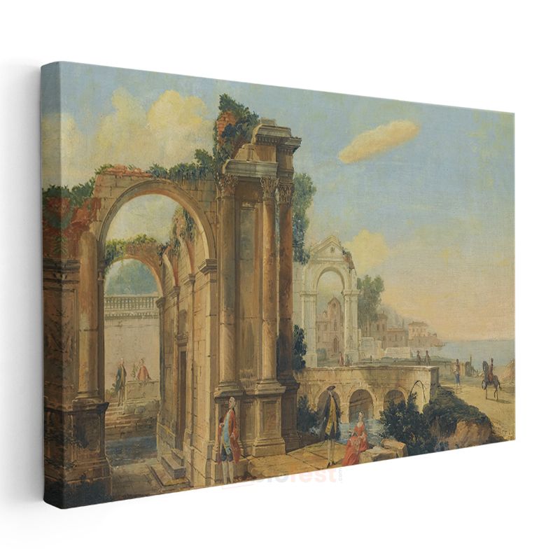 Francesco Guardi - Antik Harabe Manzarası Kanvas Tablo