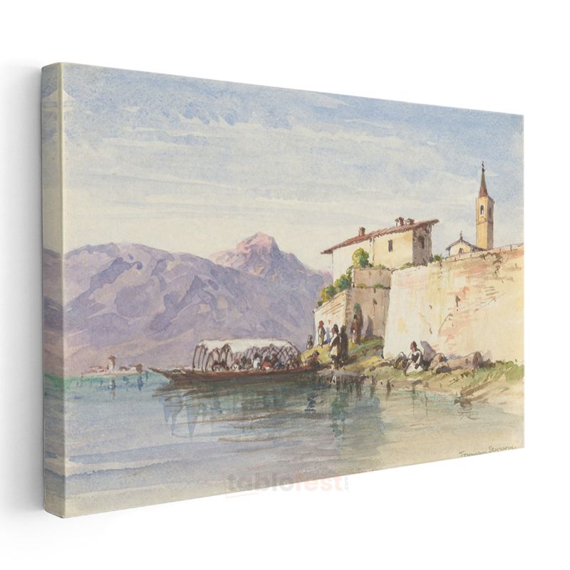 William Turner - İtalyan Göl Manzarası Kanvas Tablo