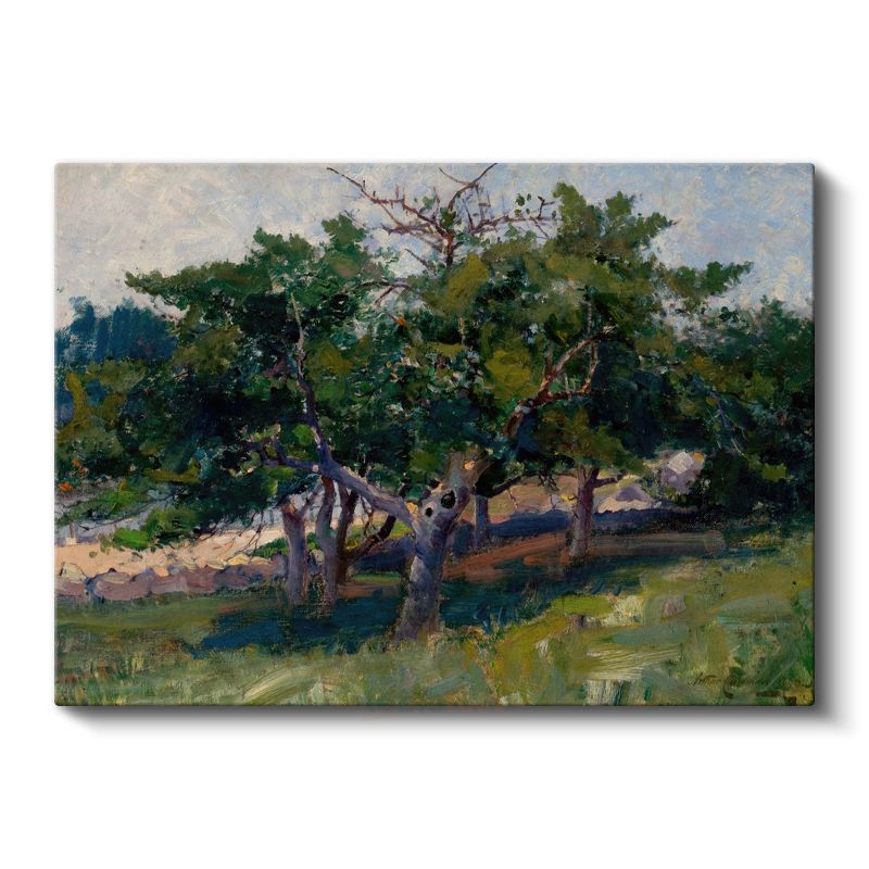 Edward Mitchell Bannister - Ağaçlık Alan Kanvas Tablo