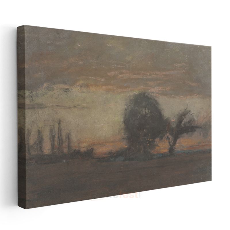 George Inness - Günbatımı Manzarası Kanvas Tablo