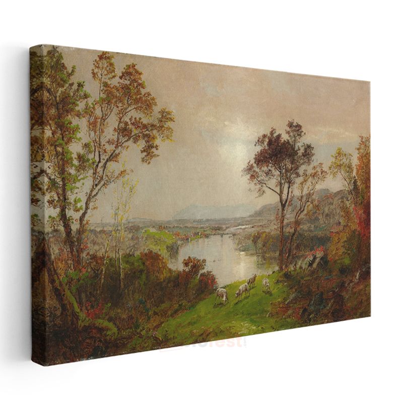 Thomas Cole - Pastoral Vadi Manzarası Kanvas Tablo