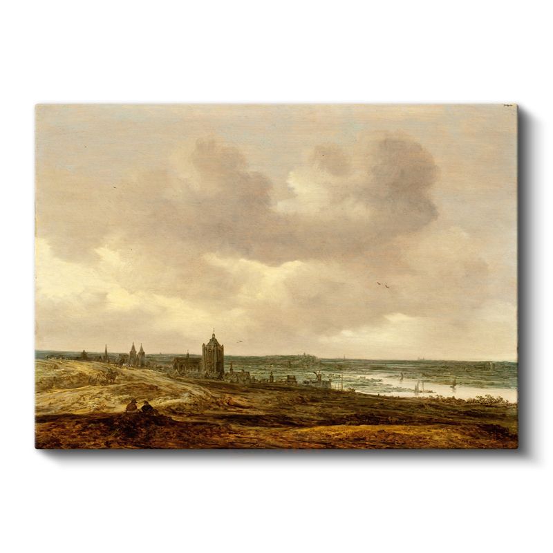 Jan van Goyen - Nehir Kıyısında Kilise Kanvas Tablo