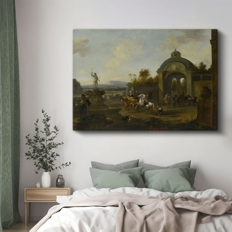 Philips Wouwerman - Av Sahnesi Kanvas Tablo