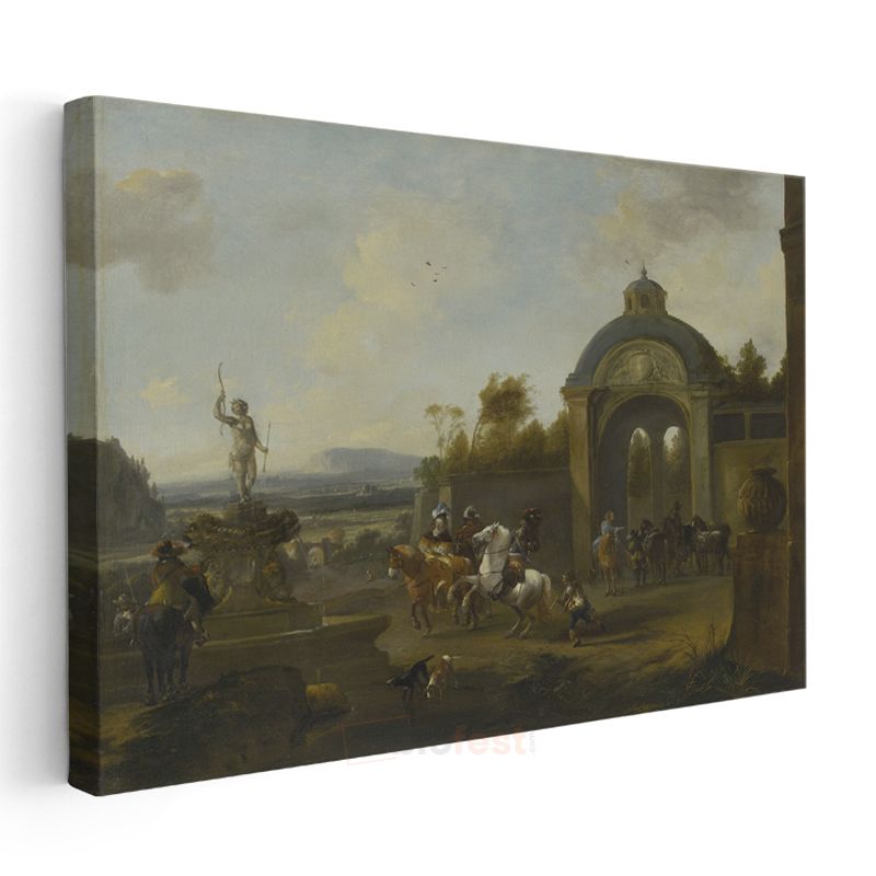 Philips Wouwerman - Av Sahnesi Kanvas Tablo