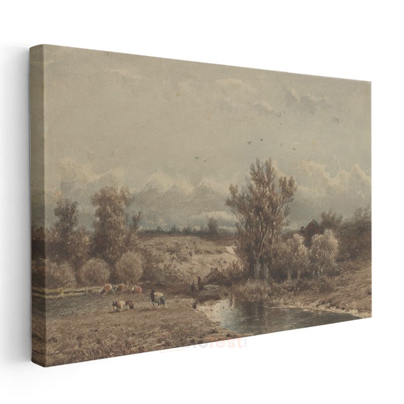 Théodore Rousseau - Kırsal Manzara Kanvas Tablo