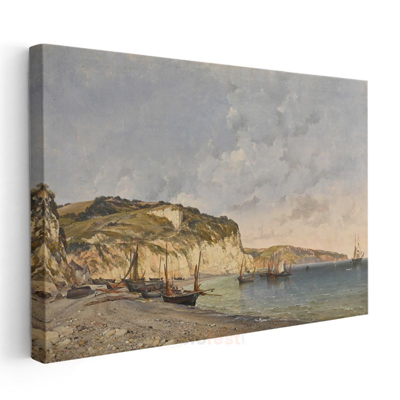 Eugène Boudin - Normandiya Sahili Kanvas Tablo