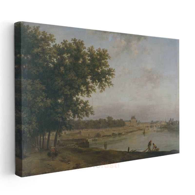 Richard Parkes Bonington - Seine Nehri Manzarası Kanvas Tablo