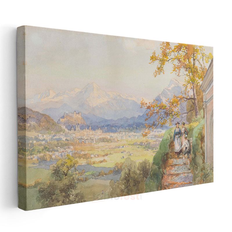 Edward Theodore Compton - Alp Manzarası Kanvas Tablo