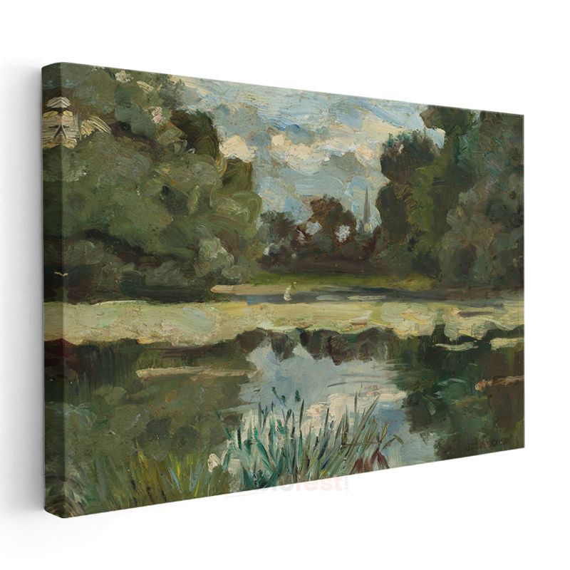 Edward Mitchell Bannister - Gölet Manzarası Kanvas Tablo