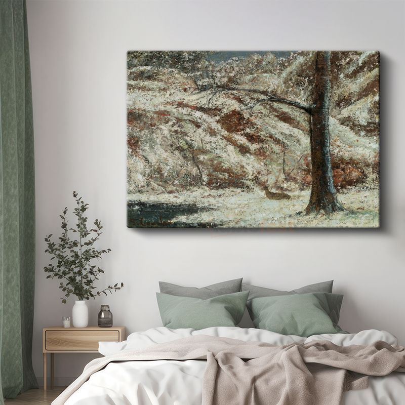 Gustave Courbet - Kış Ormanı Kanvas Tablo