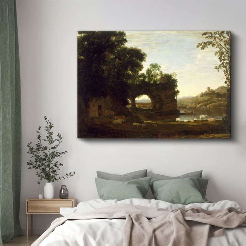 Claude Lorrain - Pastoral Manzara Kanvas Tablo
