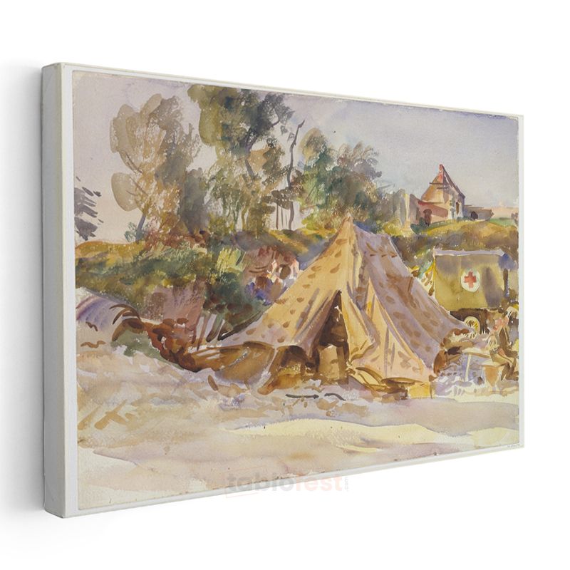 John Singer Sargent - Savaş Kampı Kanvas Tablo