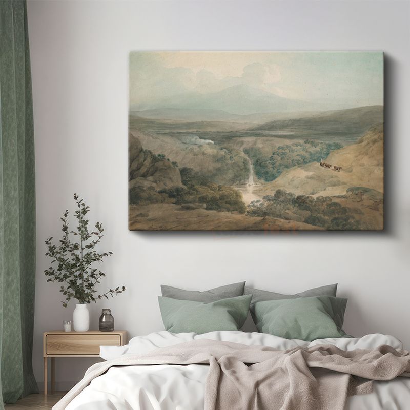 J.M.W. Turner - Vadideki Şelale Manzarası Kanvas Tablo