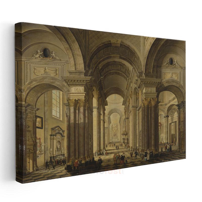 Giovanni Paolo Panini - Katedral İç Mekanı Kanvas Tablo