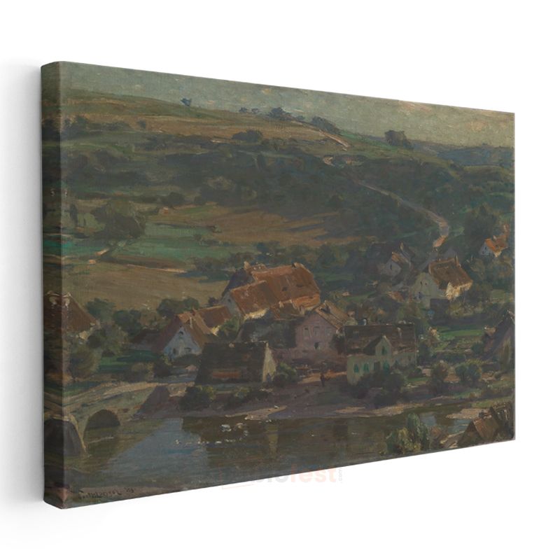 Theodore Rousseau - Kırsal Köy Manzarası Kanvas Tablo