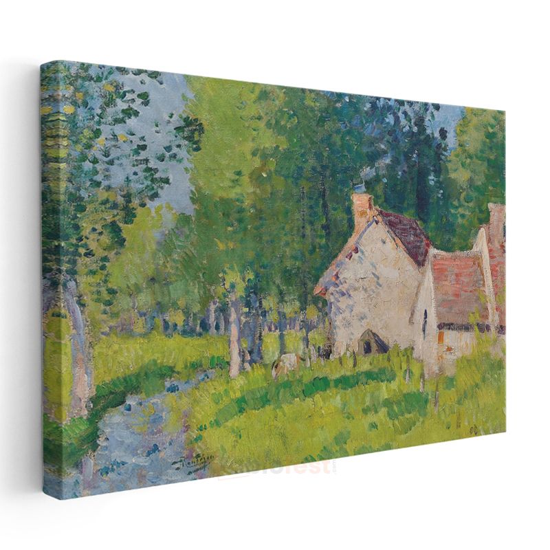 Camille Pissarro - Kır Evi Manzarası Kanvas Tablo
