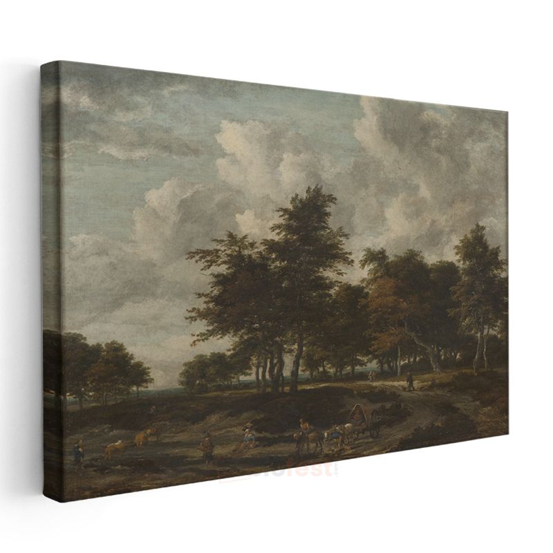 Jacob van Ruisdael - Ağaçlık Manzara Kanvas Tablo