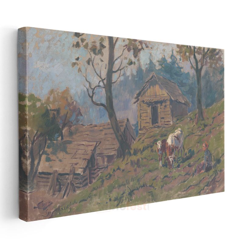 Jean-François Millet - Çiftlik Evi Kanvas Tablo