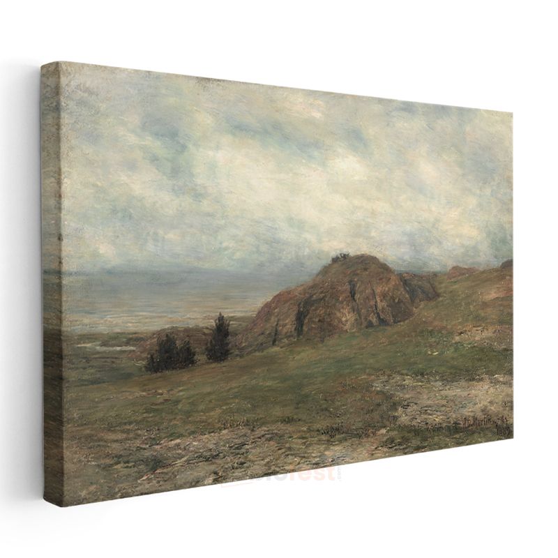 Charles-François Daubigny - Tepeler Manzarası Kanvas Tablo
