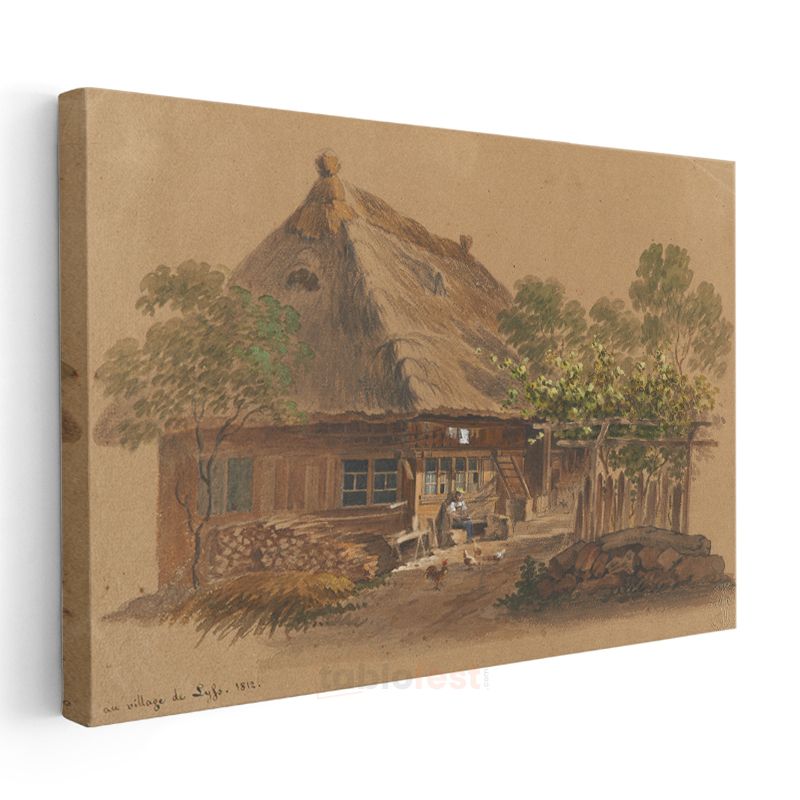 Jean-Baptiste-Camille Corot - Köy Evi Kanvas Tablo
