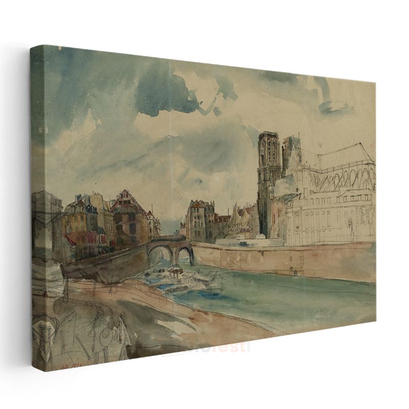 Johan Barthold Jongkind - Notre Dame Manzarası Kanvas Tablo